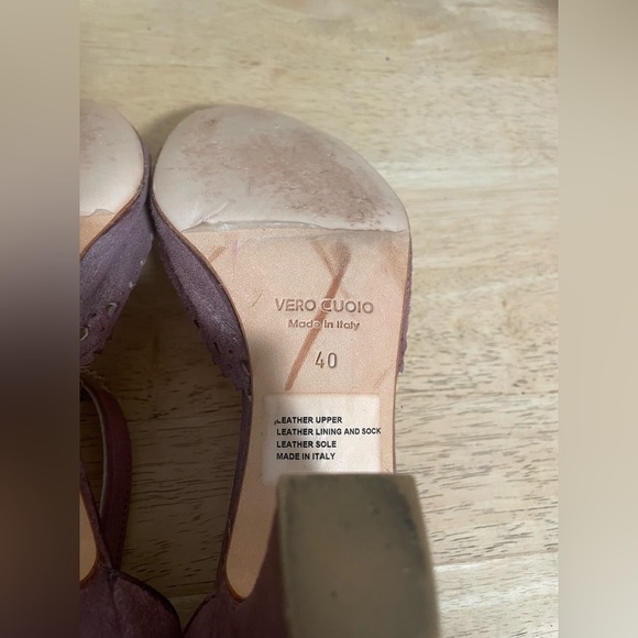 Sundance Women's Muave Suede Mary Jane Block Heels Perforated Detail; size 40 - Picture 5 of 8